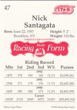 1993 Jockey Star #47 Nick Santagata Back